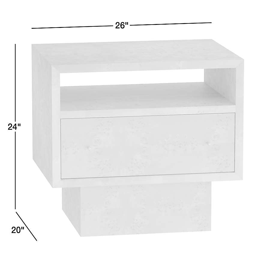 Ambrose 26" Mappa Burl Wood Nightstand