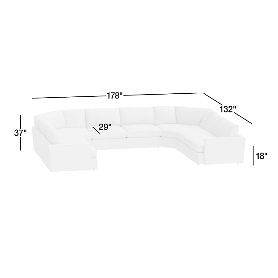 Lounge Deep 2-Piece Sectional Sofa with Double Extra Wide Chaise Lounge