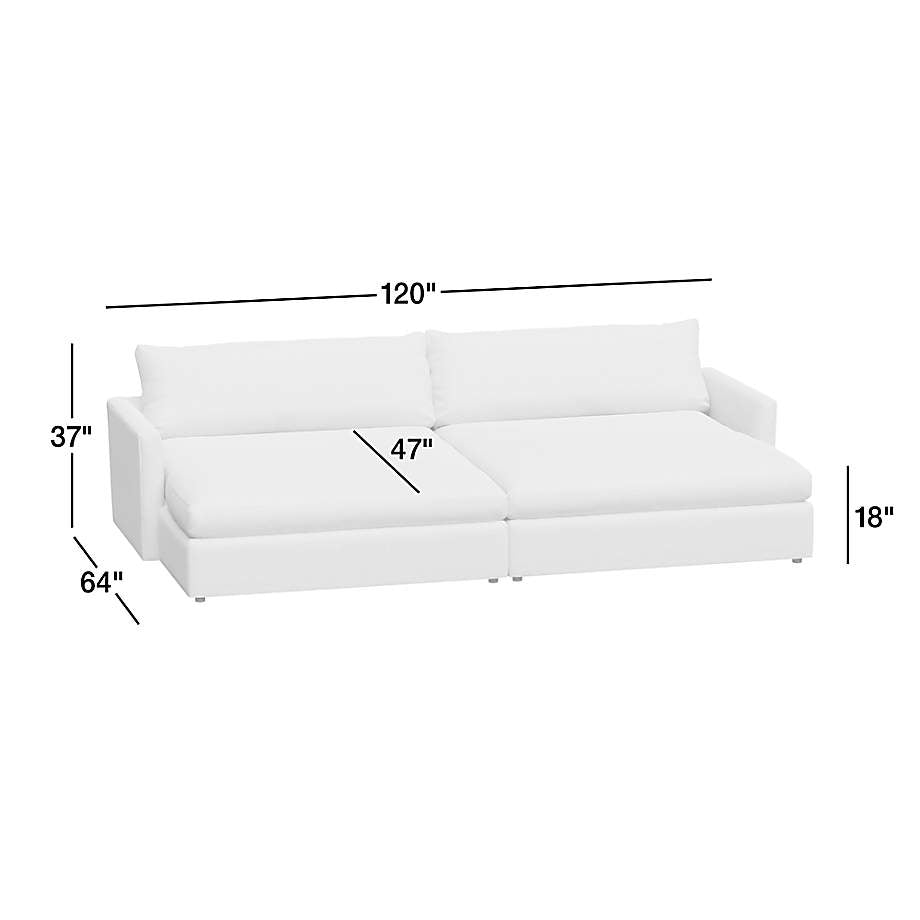 Lounge Deep 2-Piece Sectional Sofa with Double Extra Wide Chaise Lounge