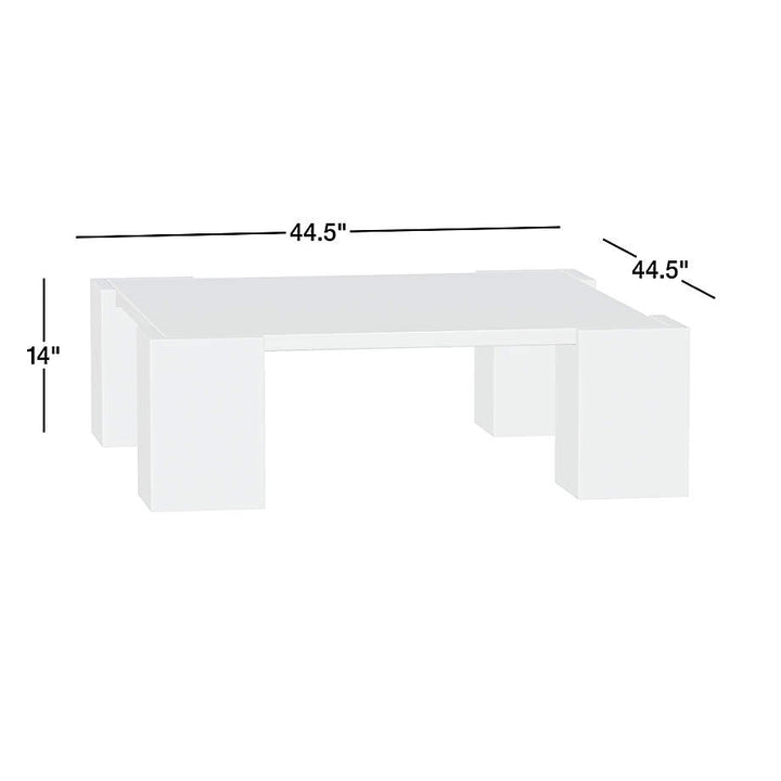 Elysia Marble and Oak Wood 45" Square Coffee Table by Jeremiah Brent