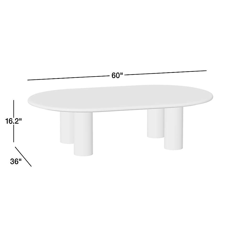Homage Marble and White Oak Wood 60" Oval Coffee Table