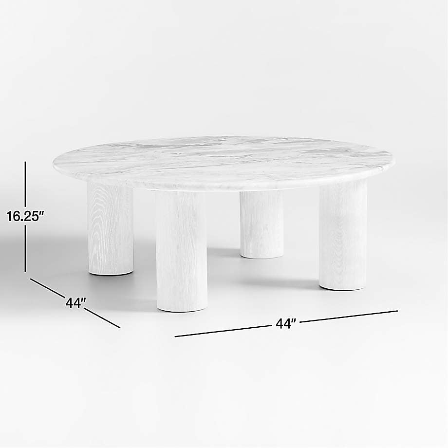 Homage Marble and White Oak Wood 60" Oval Coffee Table