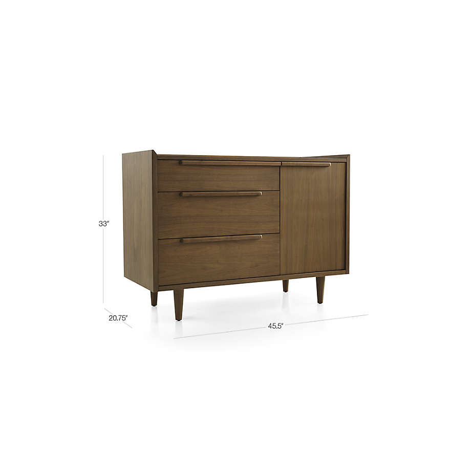 Tate 32" Walnut Wood 5-Drawer Tall Dresser