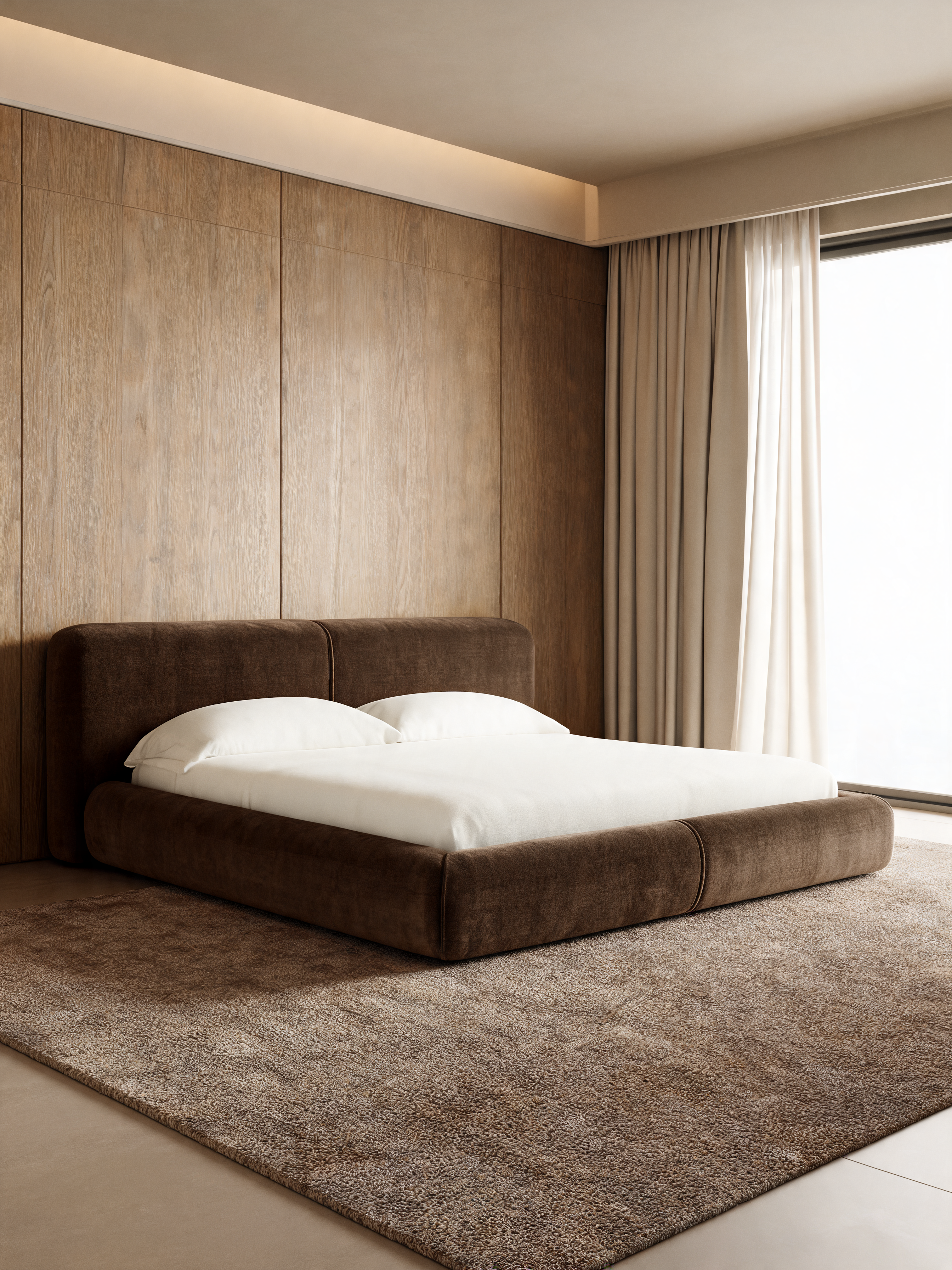 Curios Upholstered King Bed