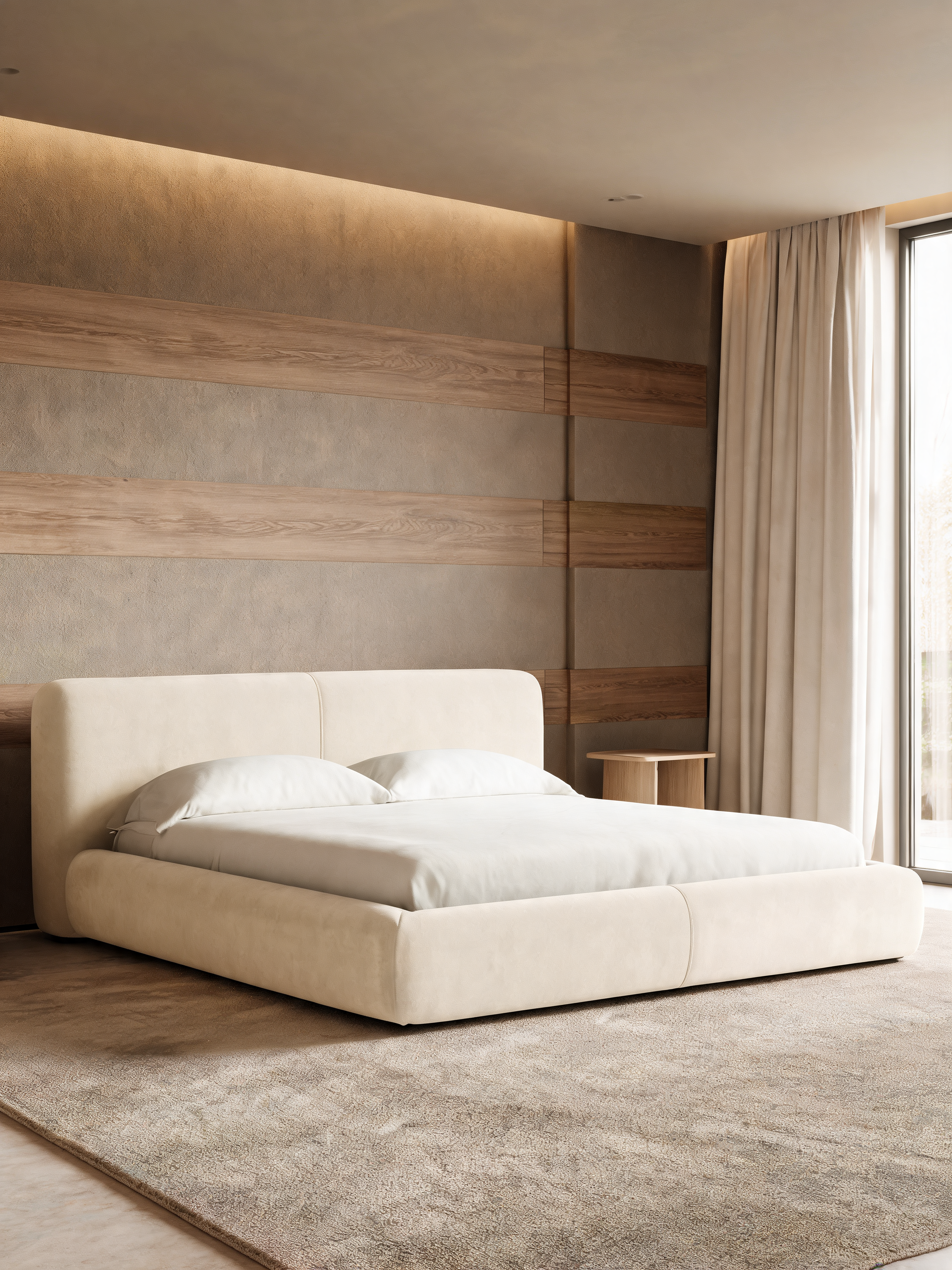 Curios Upholstered King Bed