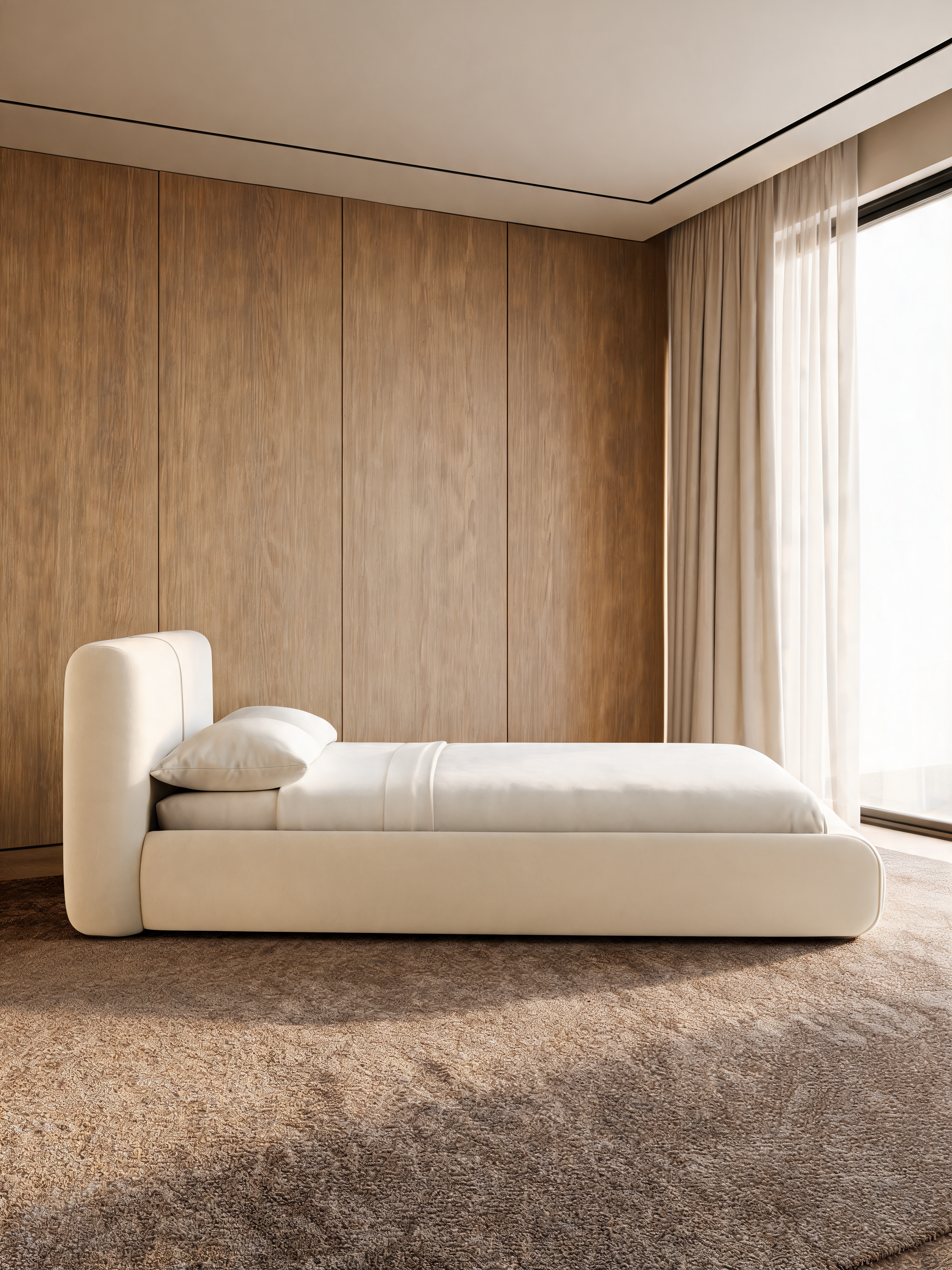Curios Upholstered King Bed
