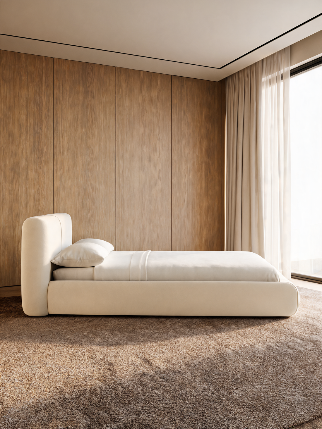 Curios Upholstered King Bed