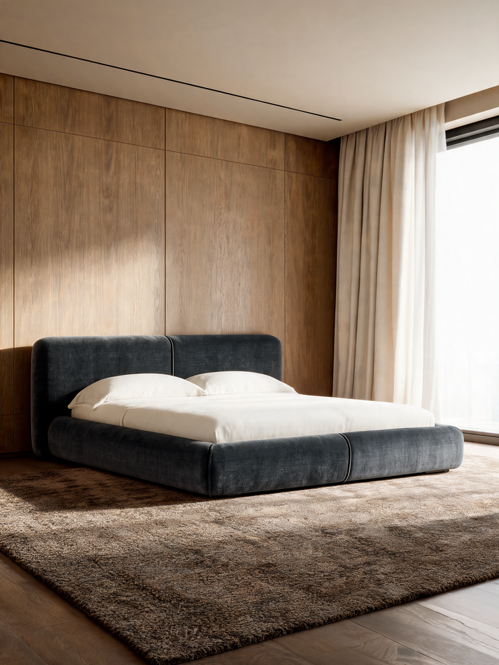 Curios Upholstered King Bed