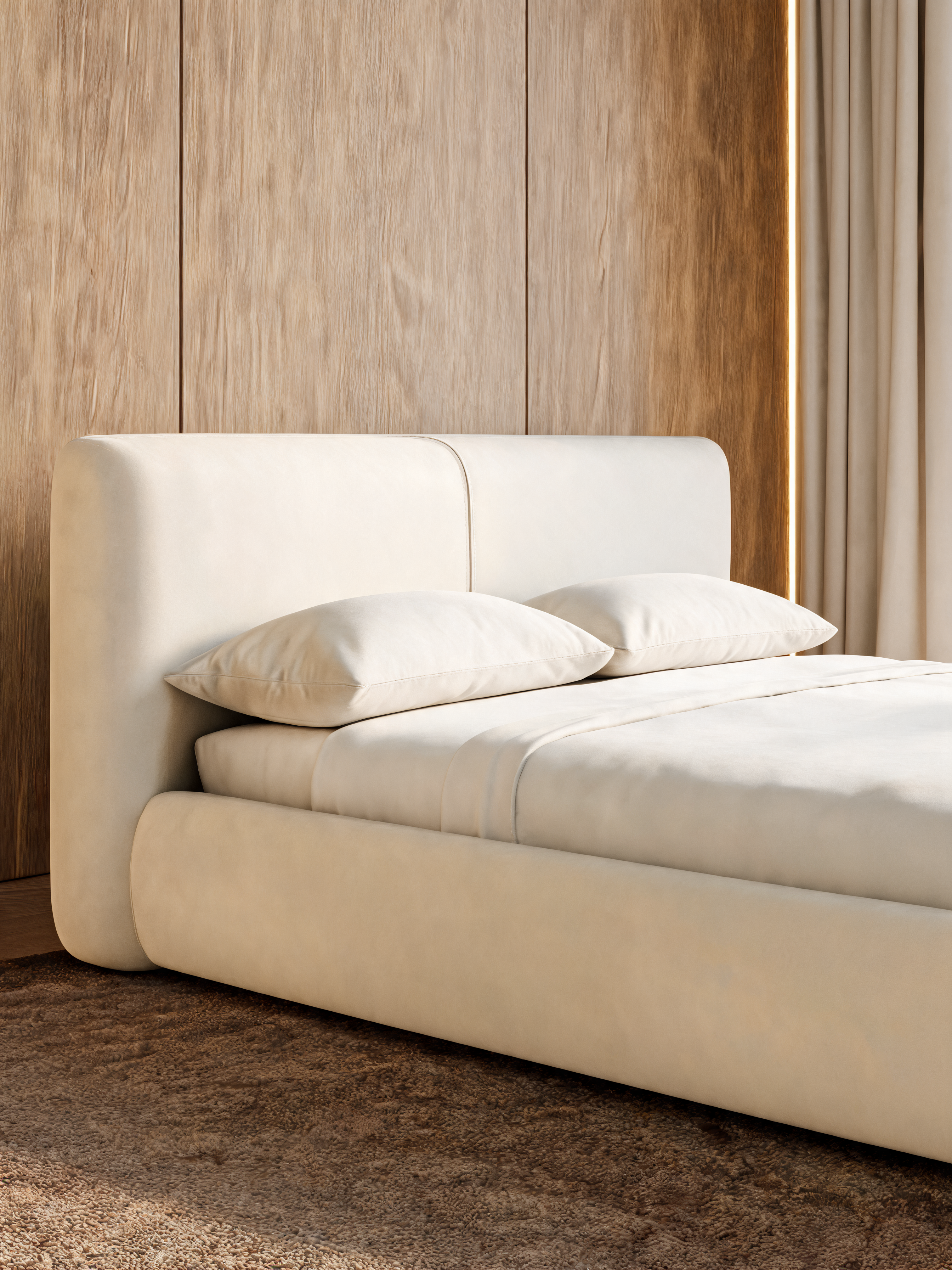 Curios Upholstered King Bed