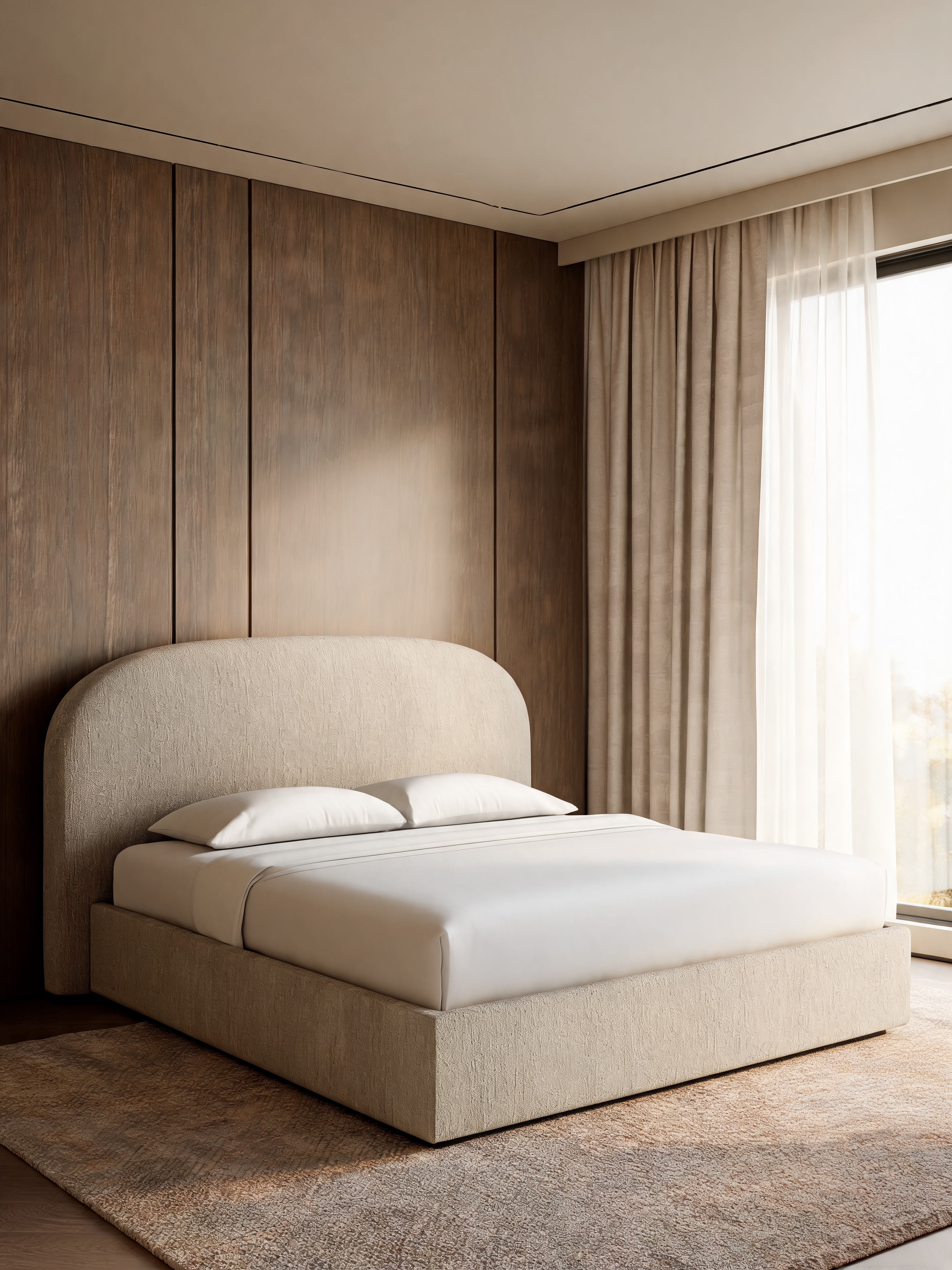 Rayna Curved Upholstered King Storage Bed