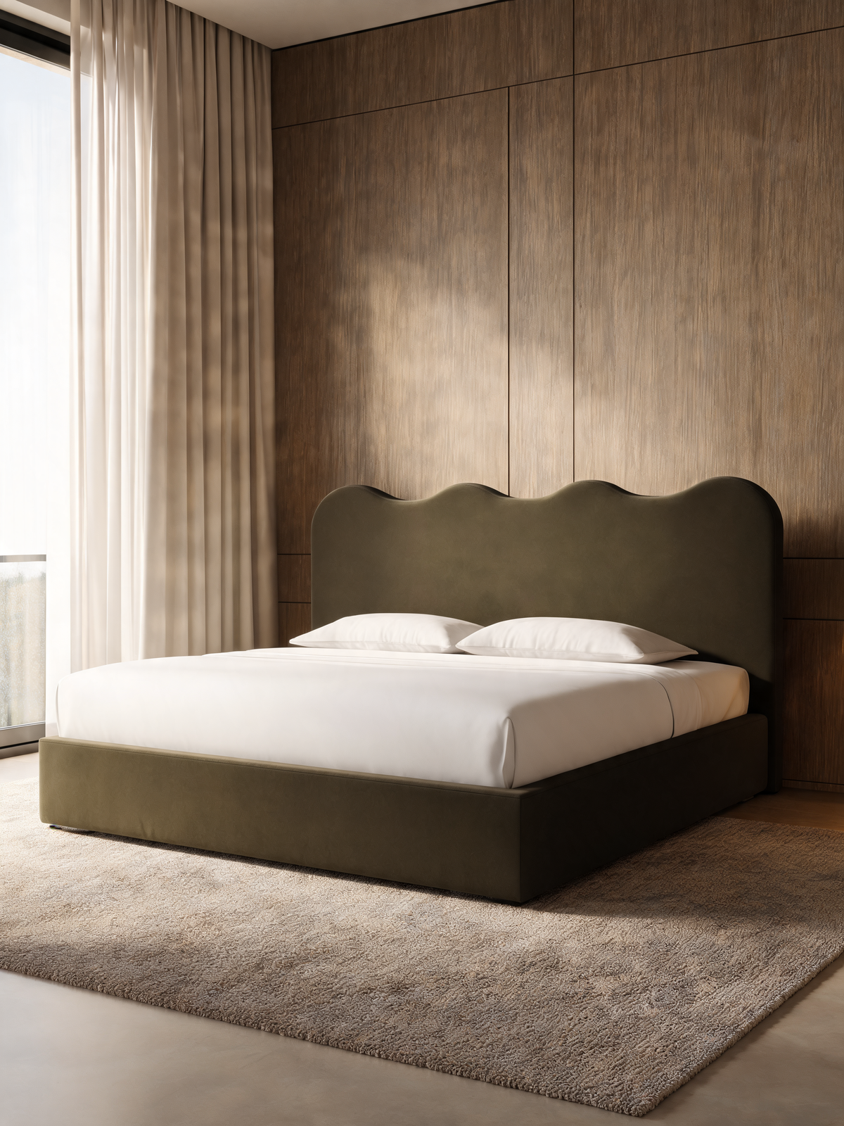 Amara Scalloped Upholstered King Storage Bed