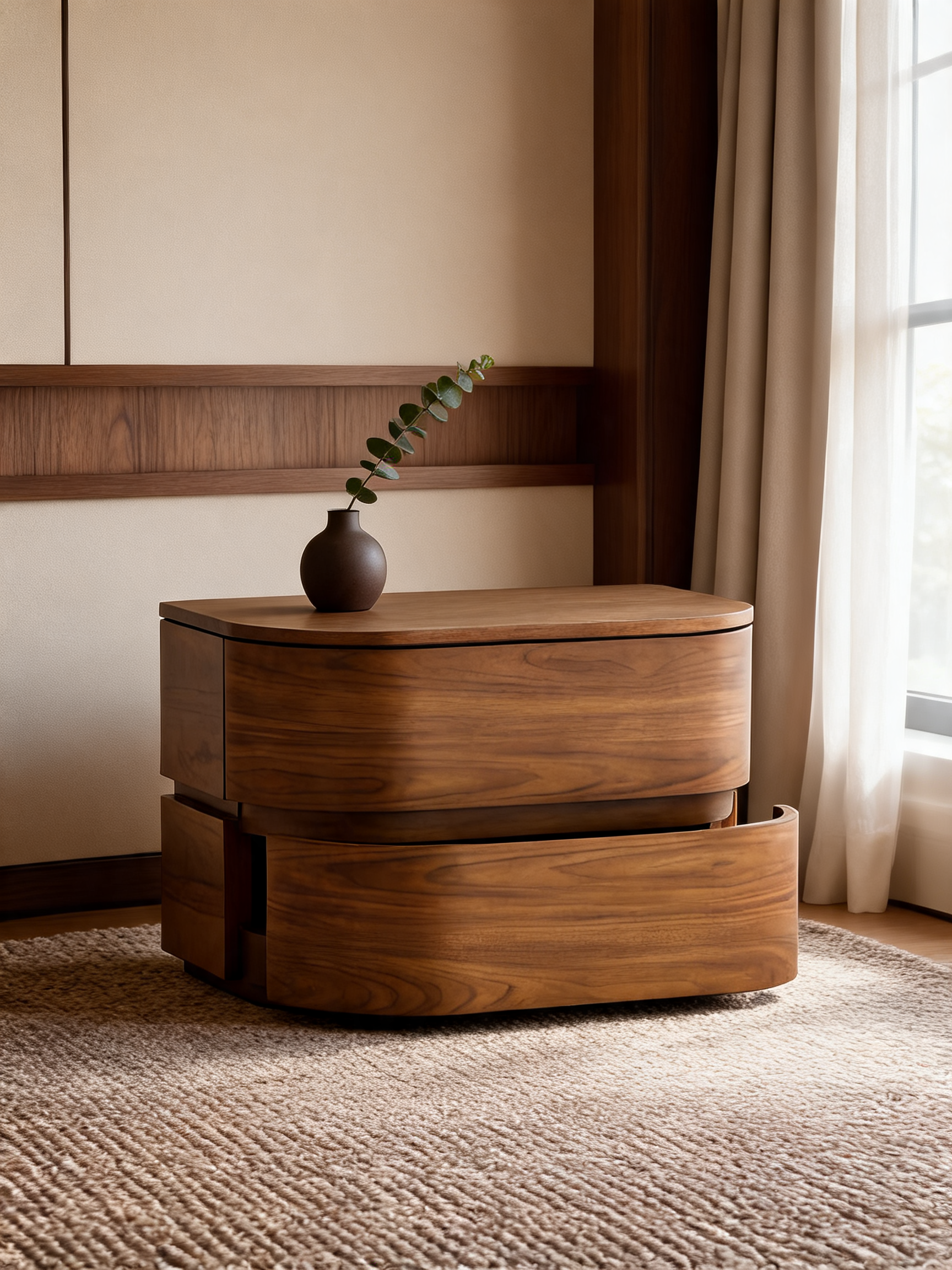 Milano 28" Walnut Wood Nightstand