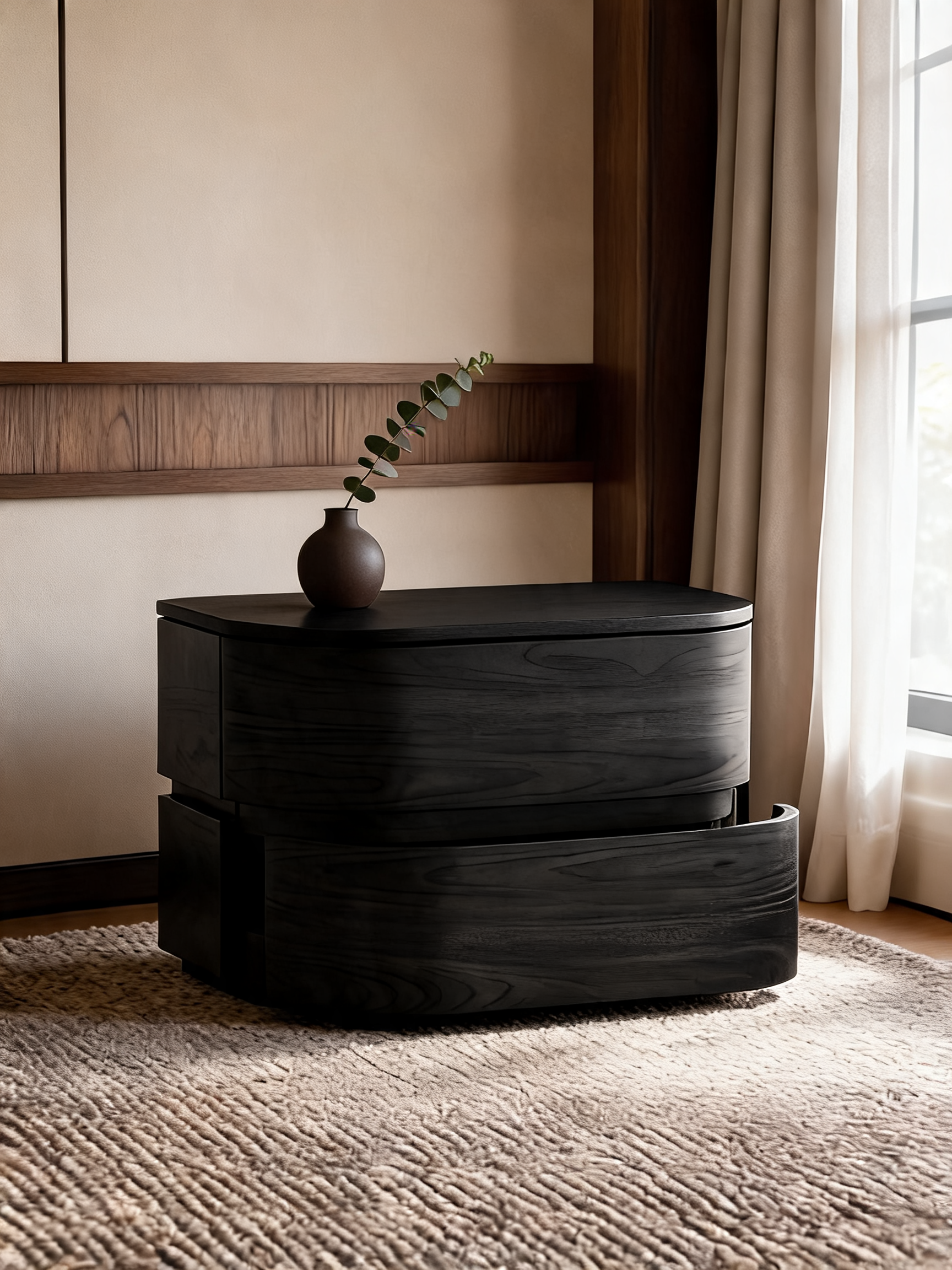 Milano 28" Walnut Wood Nightstand