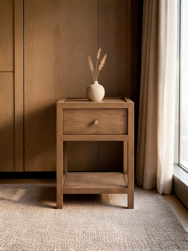Keane 18" Weathered Natural Solid Wood Narrow Nightstand