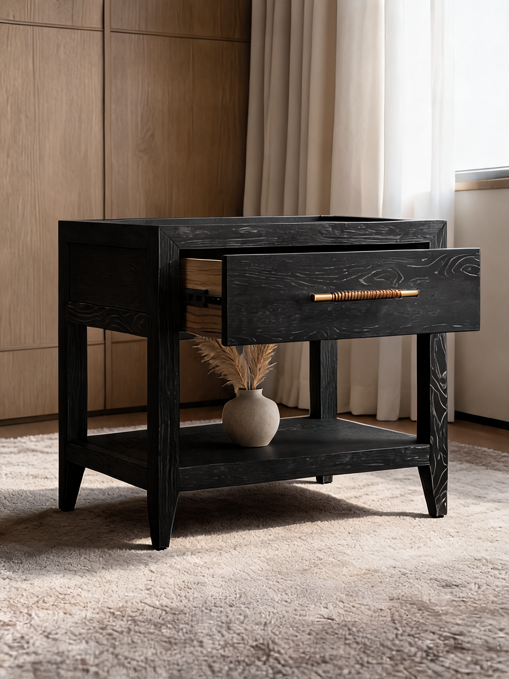 Clairemont 26" Natural Oak Wood Nightstand