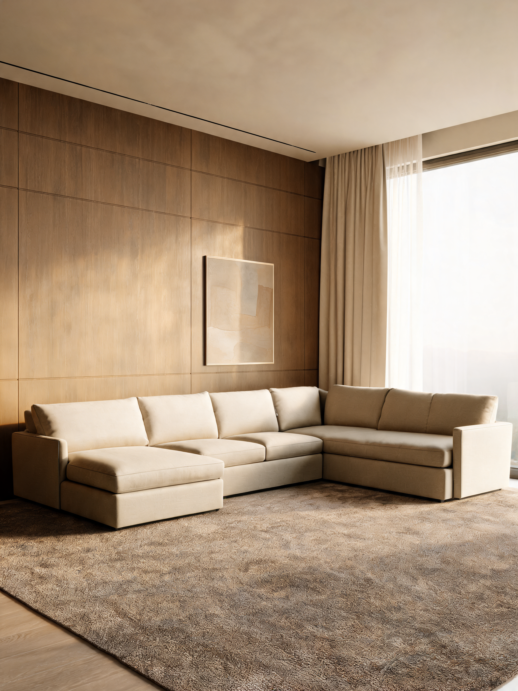 Lounge 4-Piece L-Shaped Sectional Sofa with Chaise Lounge