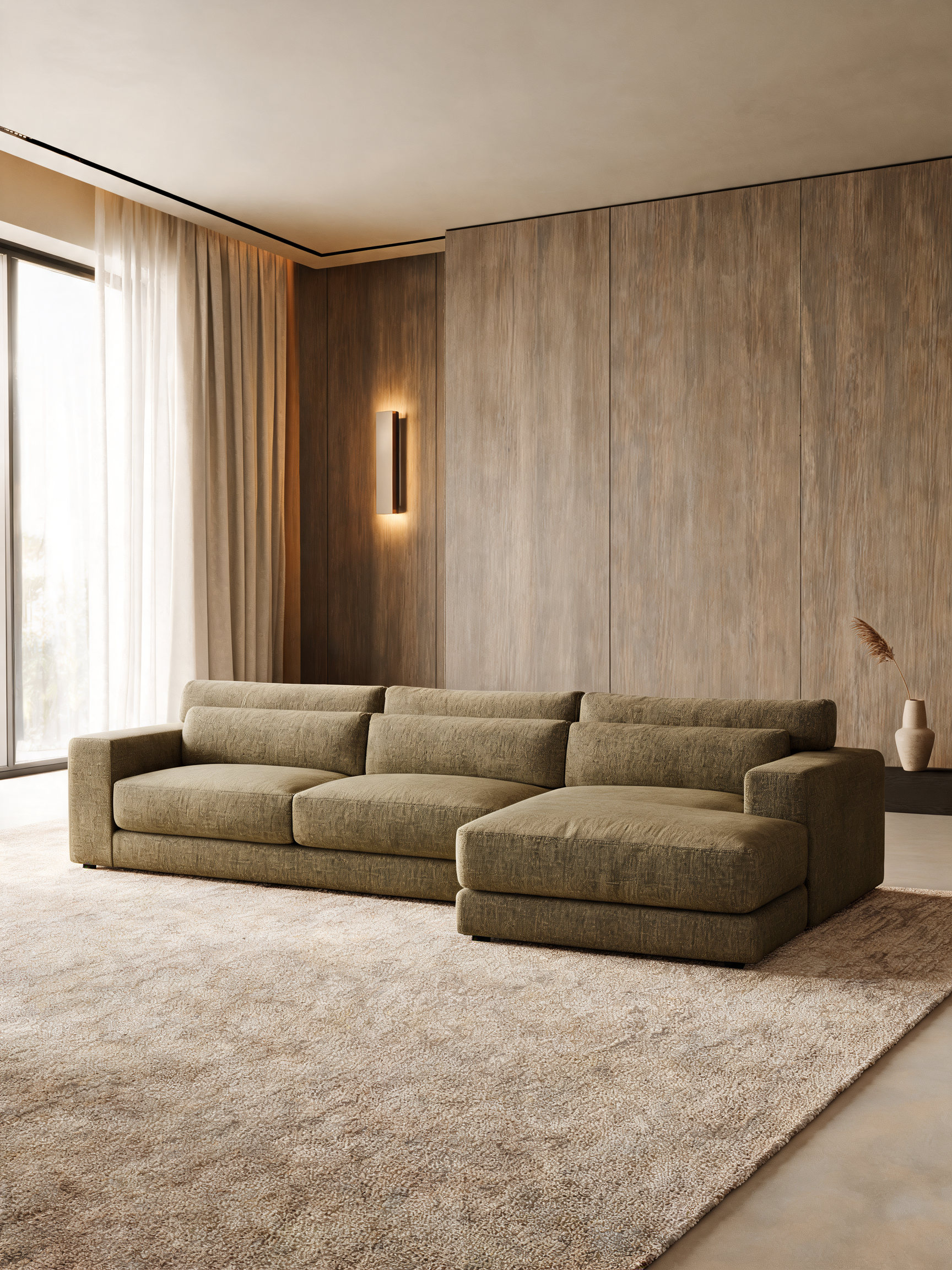 Retreat 3-Piece U-Shaped Sectional Sofa with Double Chaise Lounge