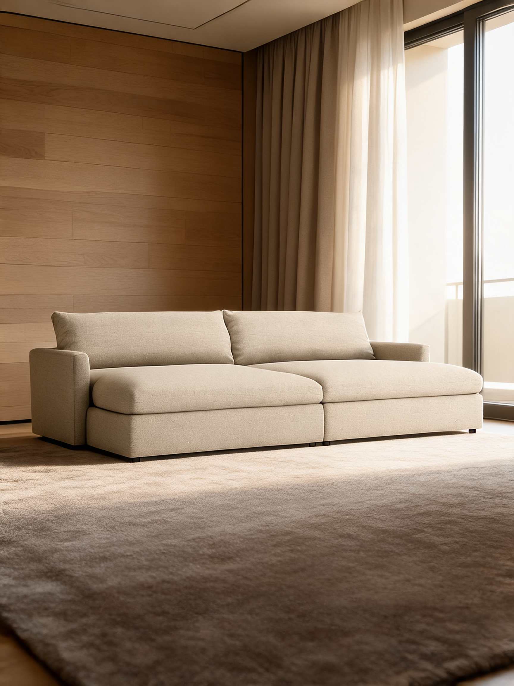 Lounge Deep 2-Piece Sectional Sofa with Double Extra Wide Chaise Lounge