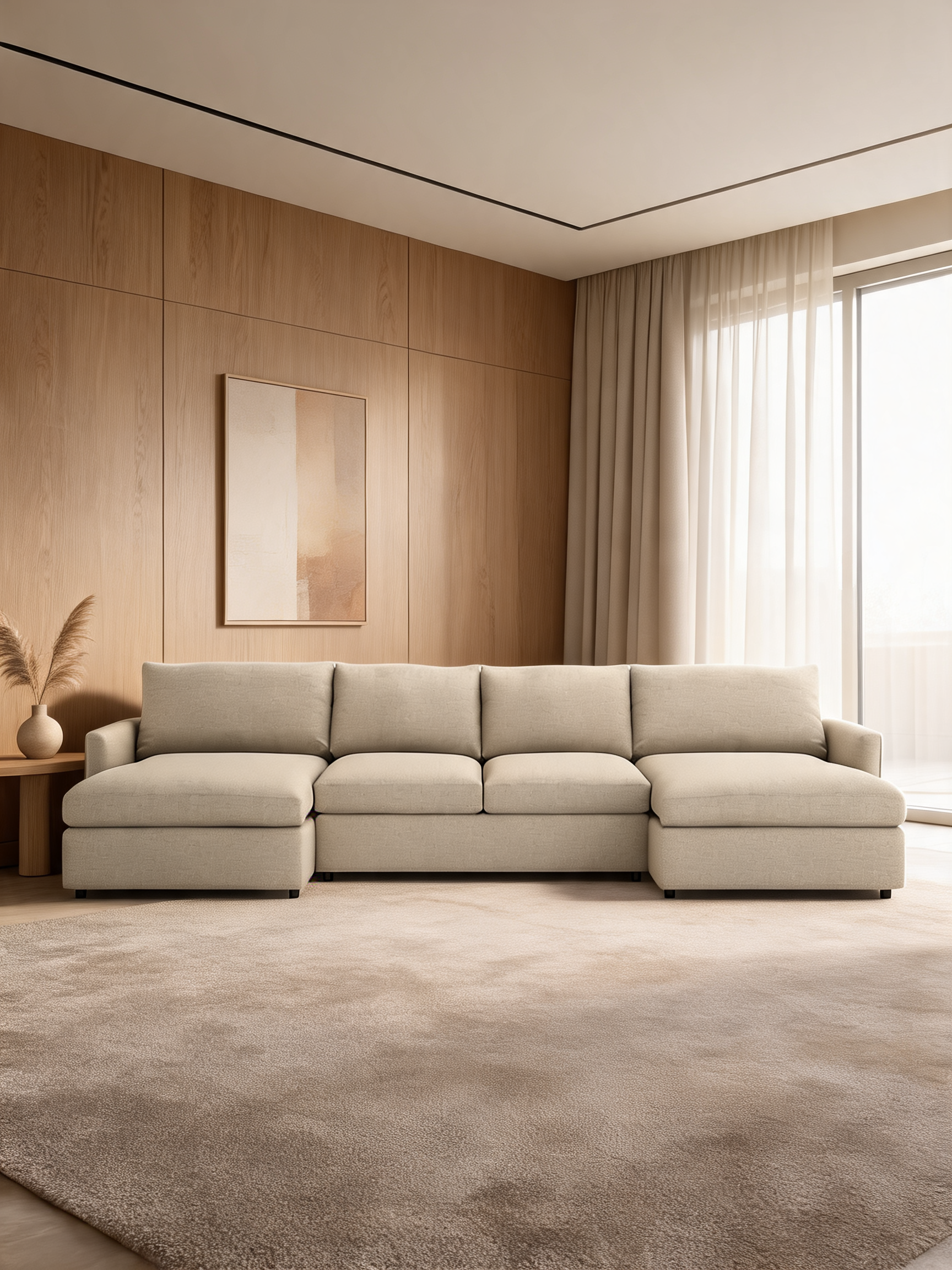 Lounge Deep 2-Piece Sectional Sofa with Double Extra Wide Chaise Lounge