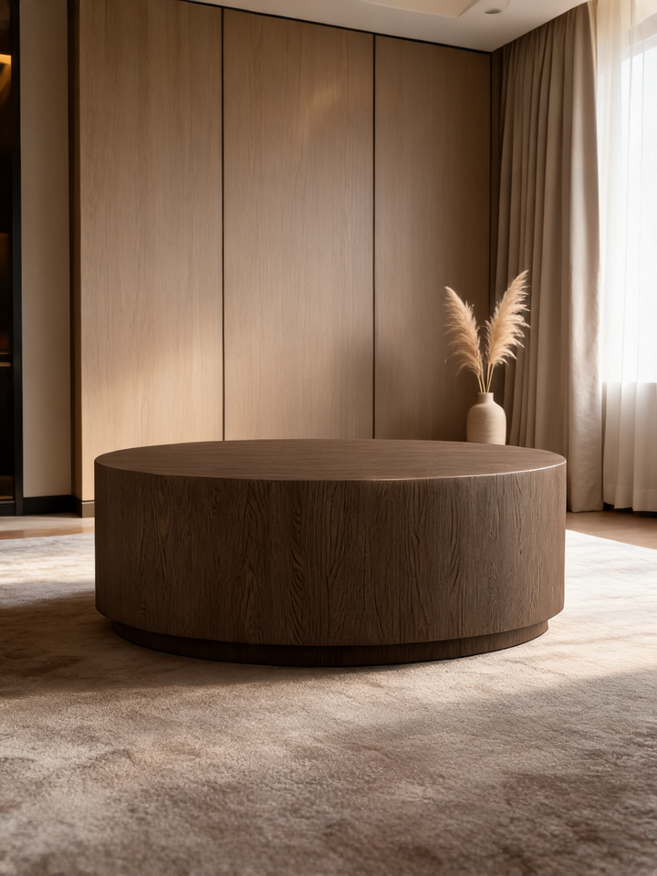 Terrane Black Oak Wood 42" Round Coffee Table