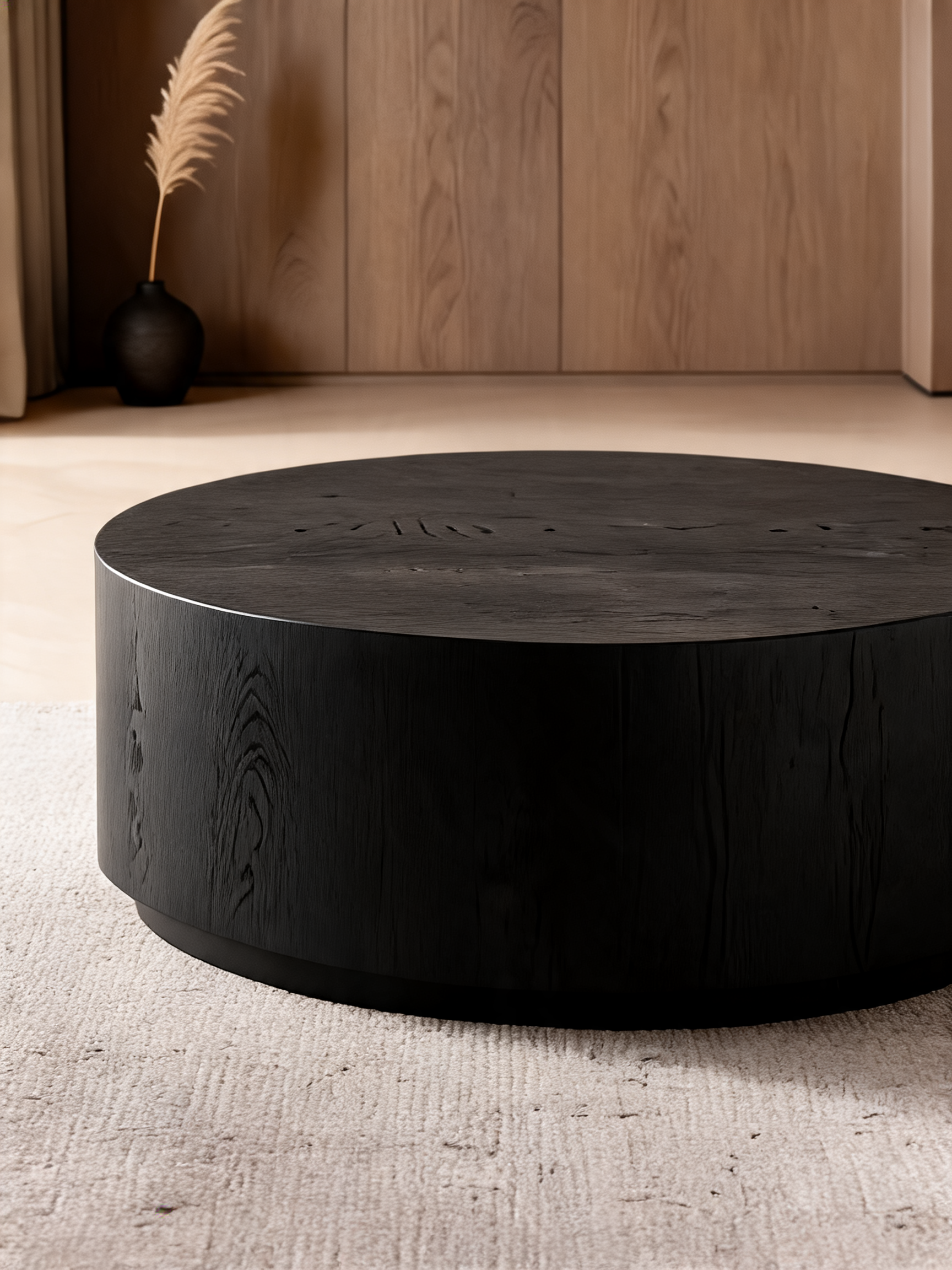 Terrane Black Oak Wood 42" Round Coffee Table