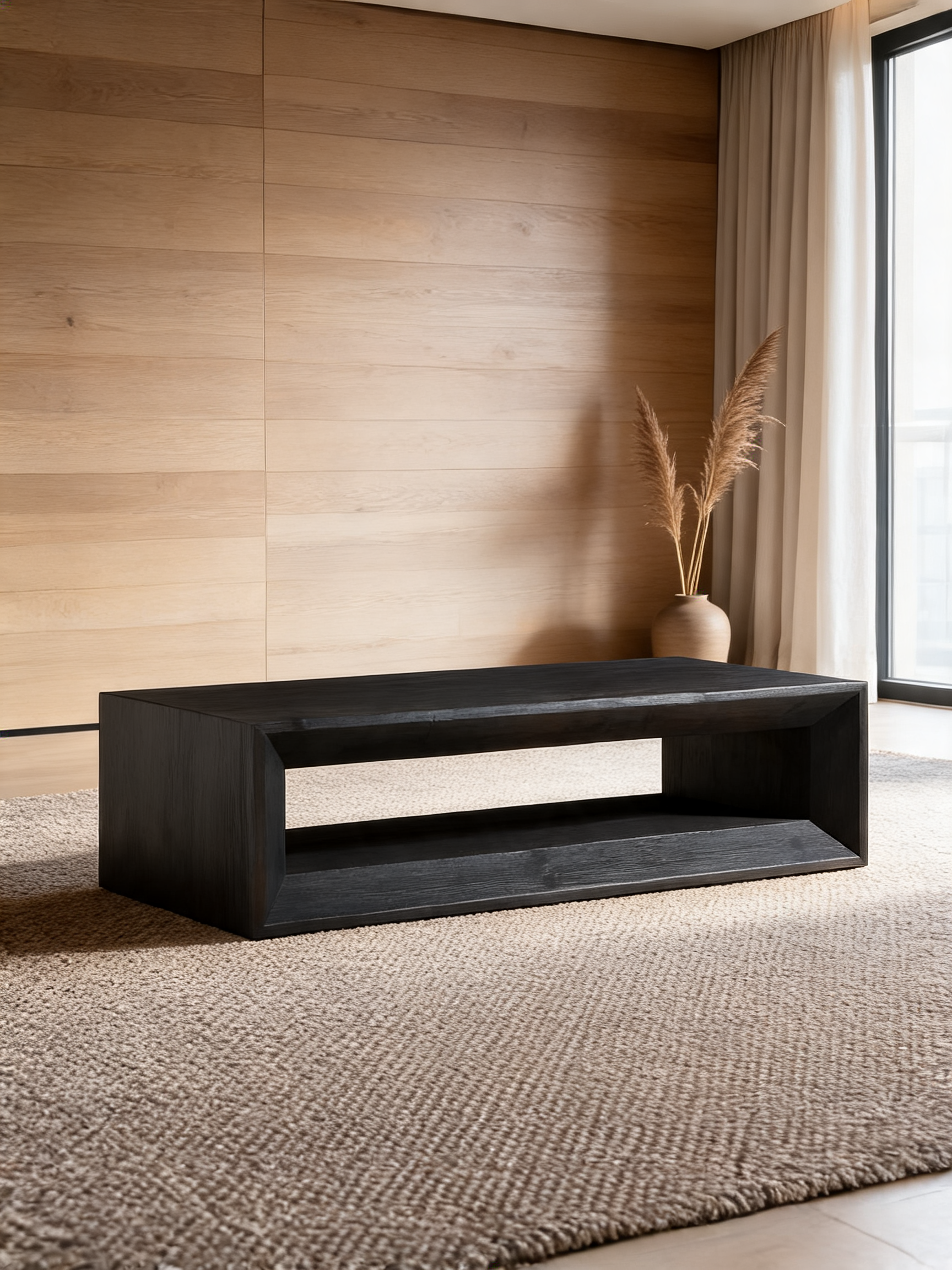 Vernon Walnut Wood 56" Rectangular Coffee Table
