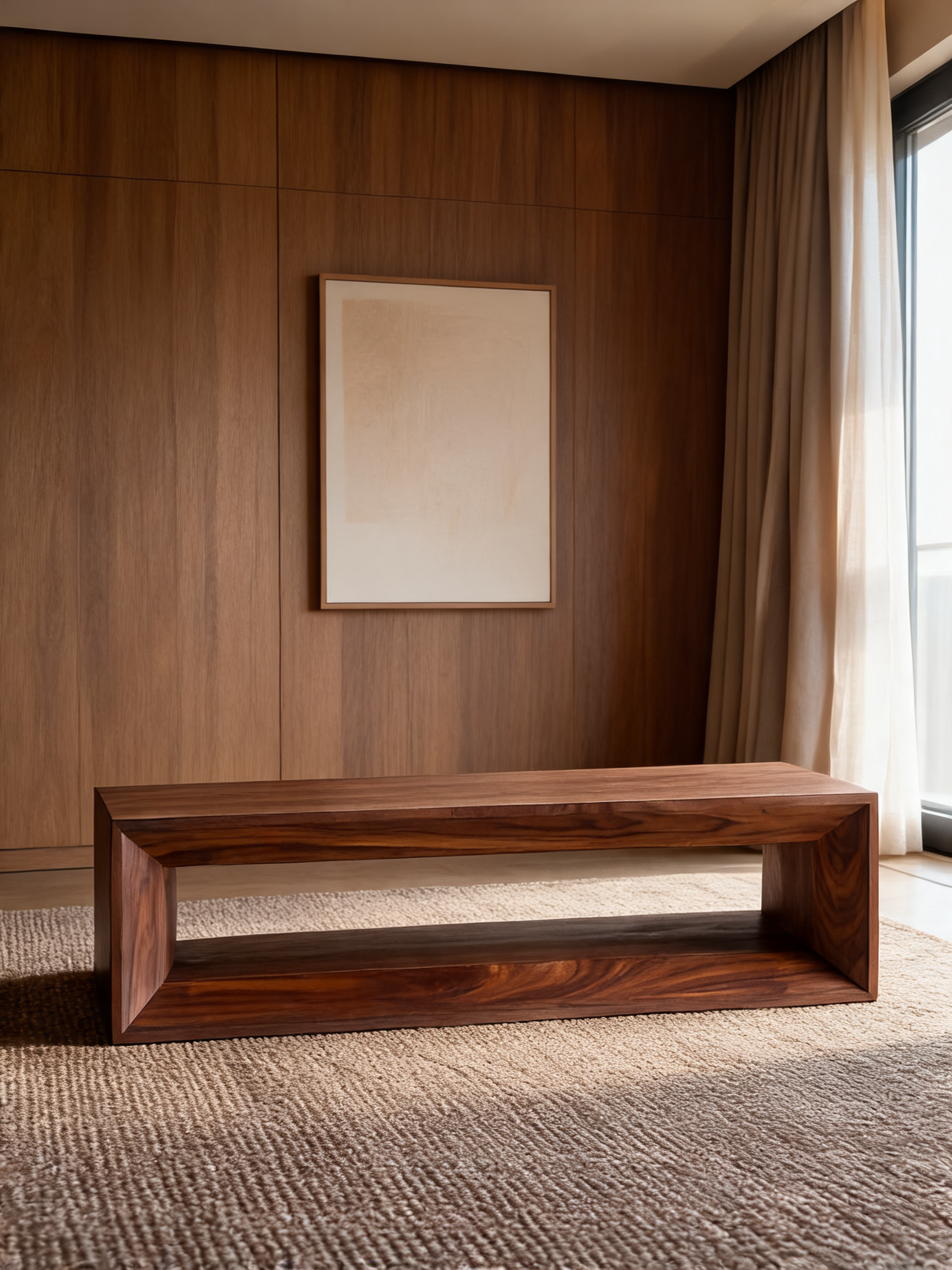 Vernon Walnut Wood 56" Rectangular Coffee Table