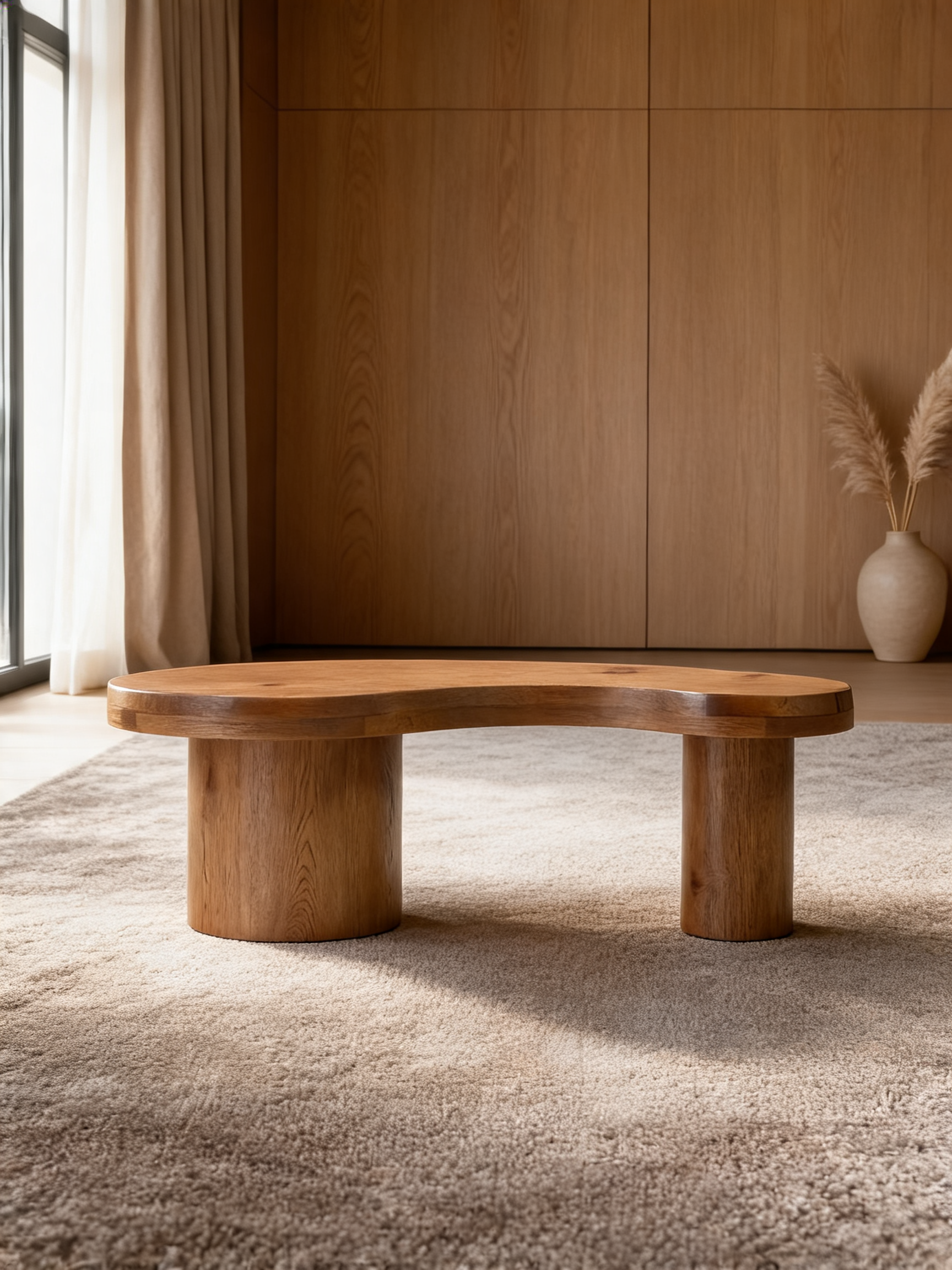 Augie Brown Oak Wood Nesting Coffee Tables by Jake Arnold
