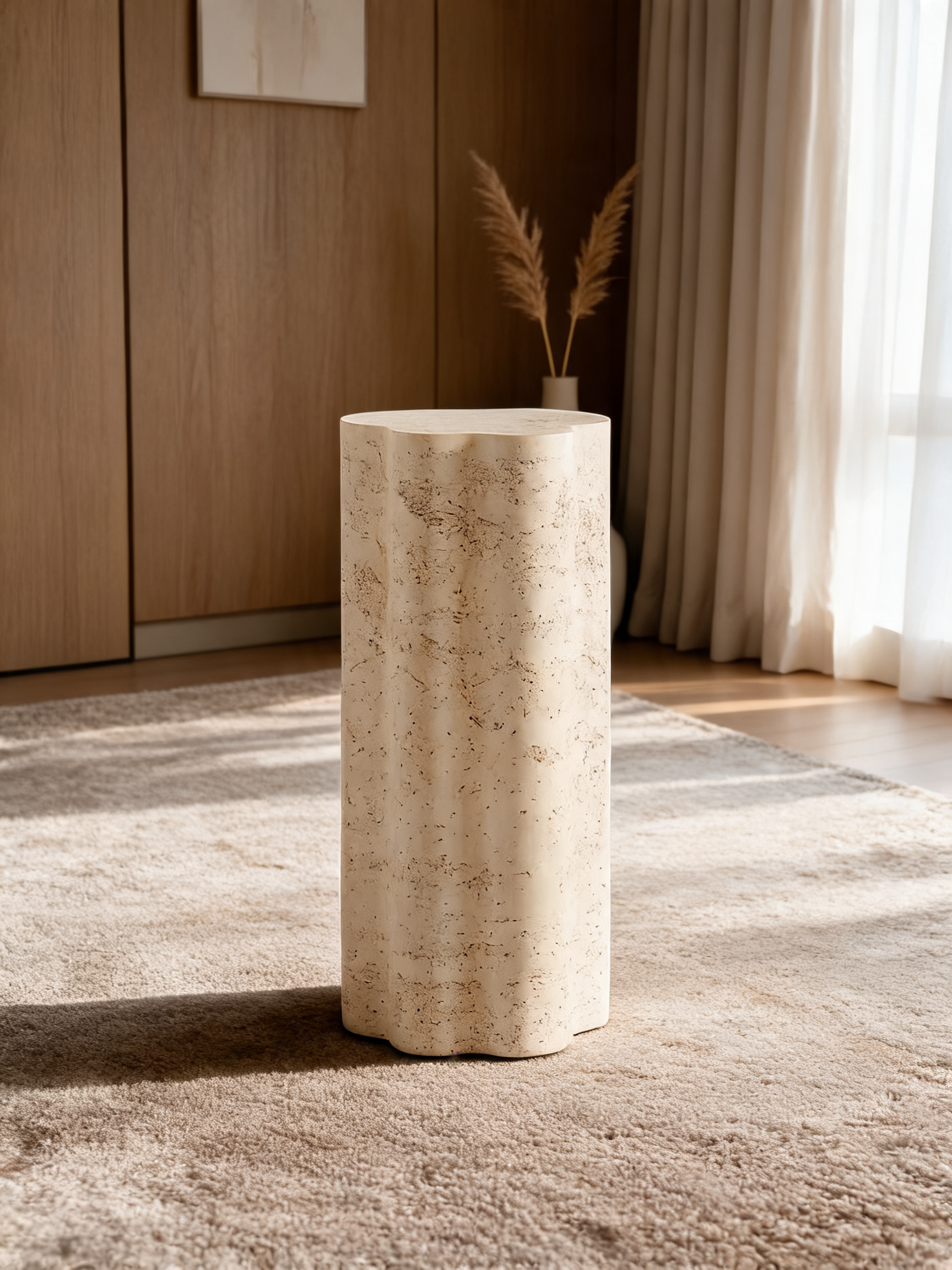 Fleur Tall Burl Wood Drink Table