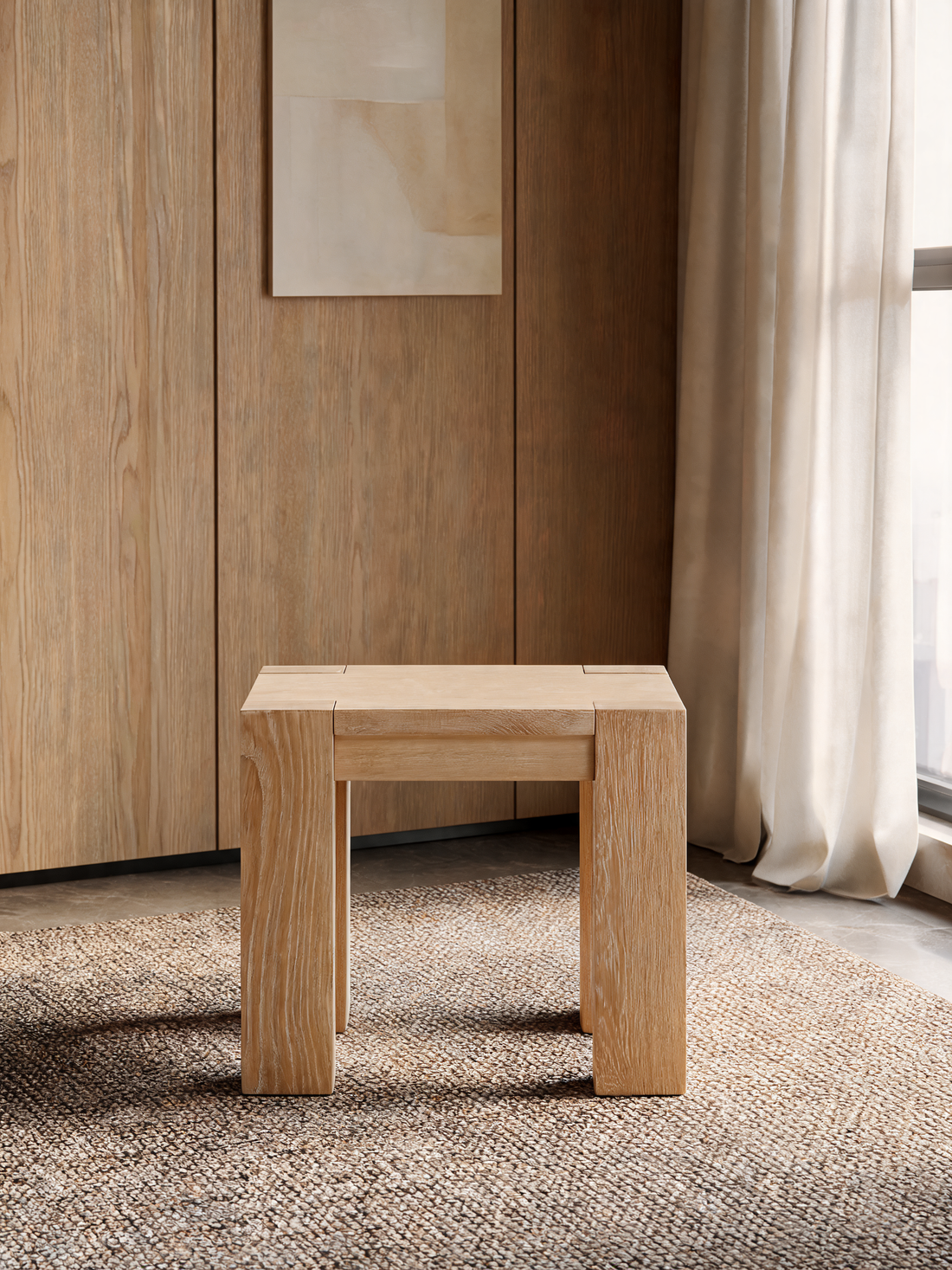Terra Natural White Oak Wood Side Table