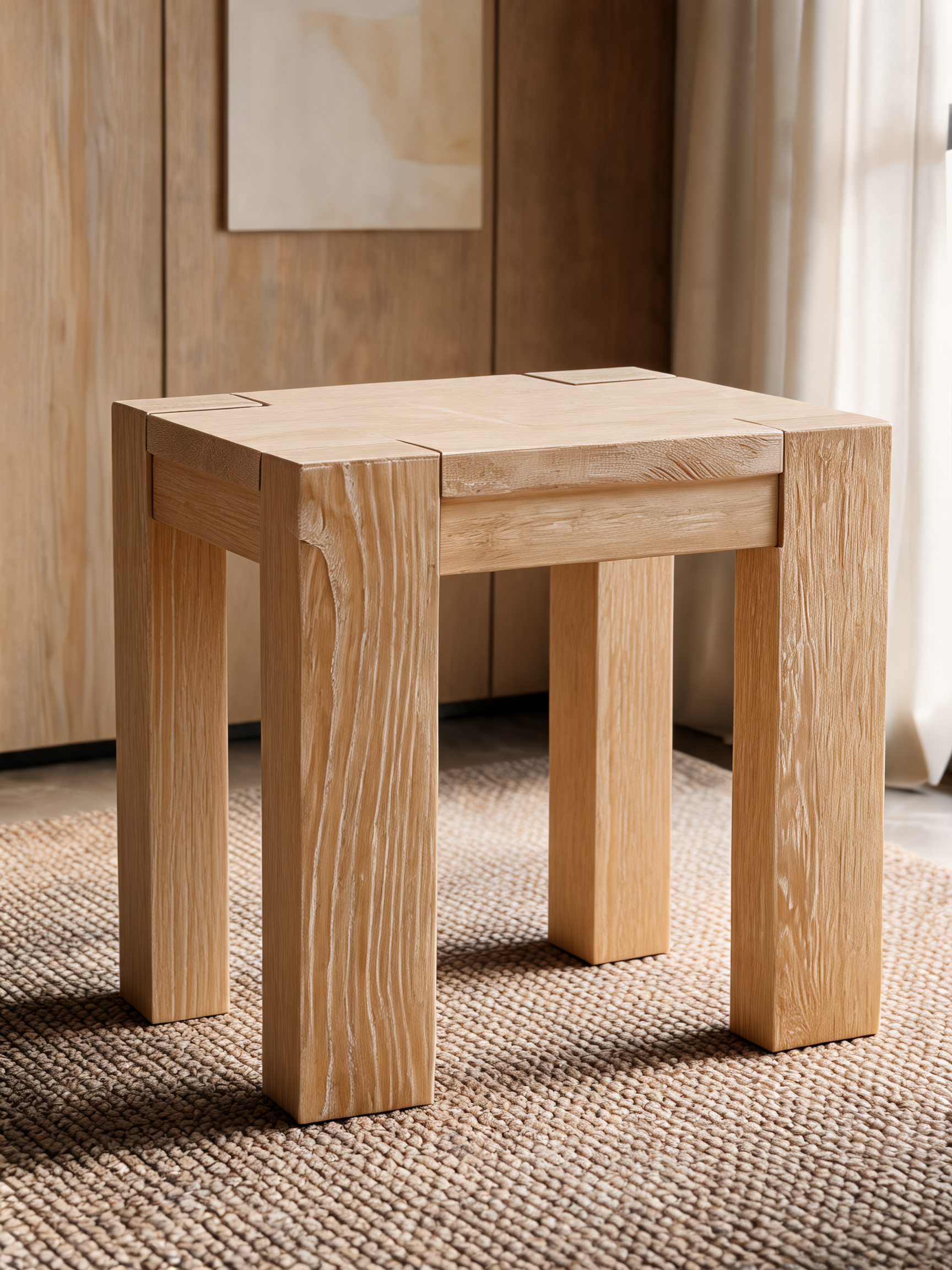 Terra Natural White Oak Wood Side Table