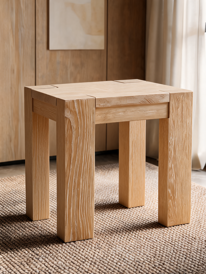 Terra Natural White Oak Wood Side Table